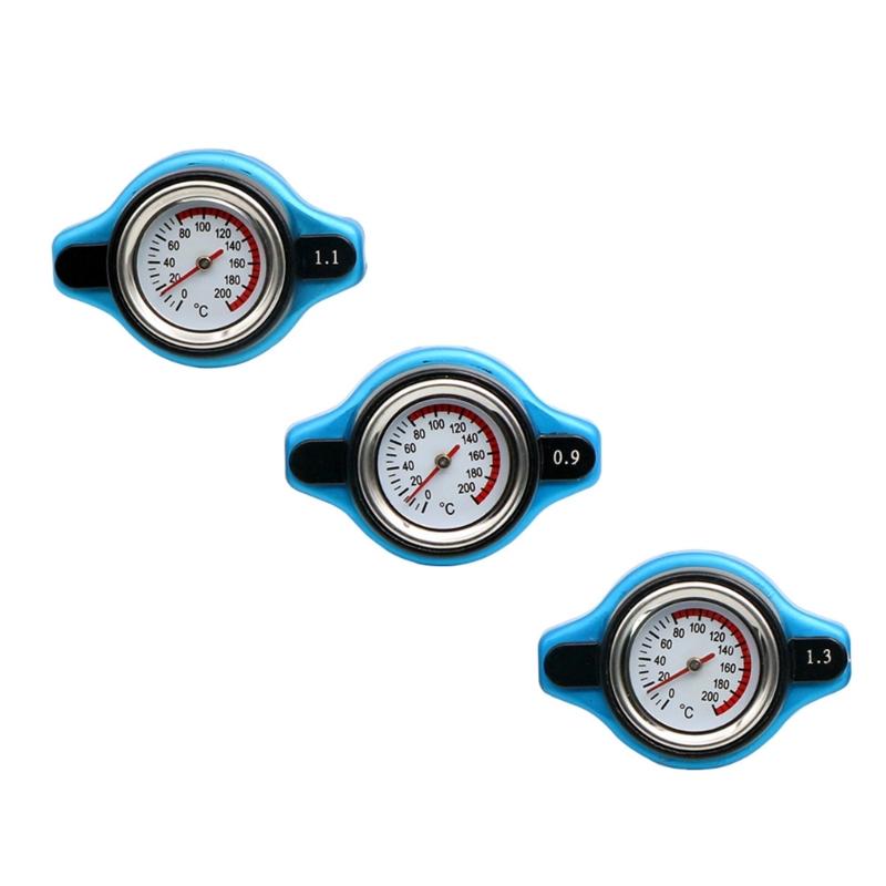 Automotive Motorcycle Car Cooling Systems Radiator Caps With Built In Thermometer, Readout 0.9Bar Seal Easy Installation