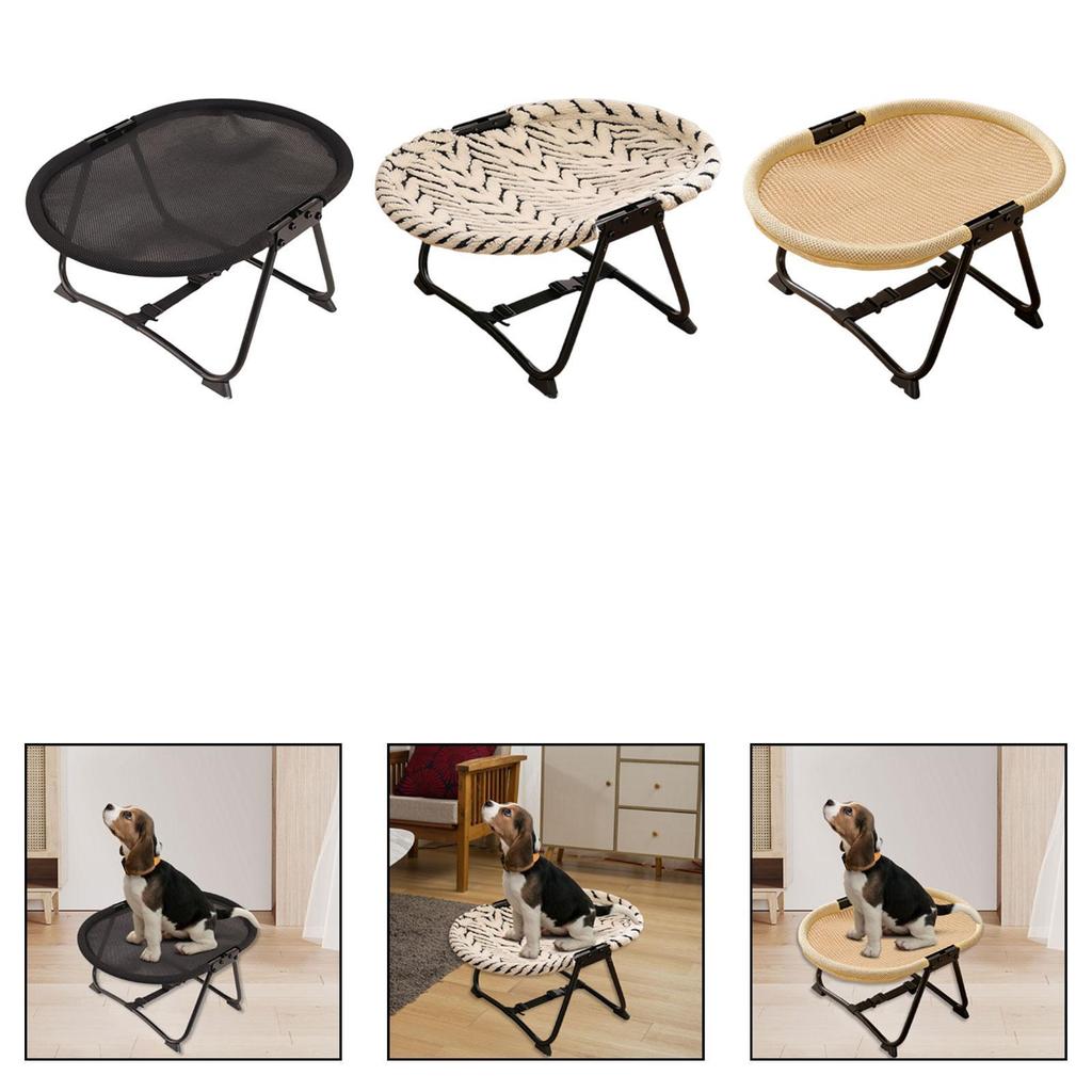 Dog Cot Elevated Iron Frame Travel Portable Pet Furniture Bed for Cats and Small Dogs