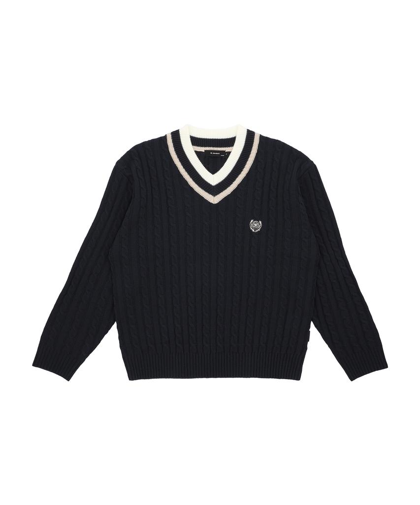 W STANDARD Color Tip V-Neck Pullover [3 Colors]