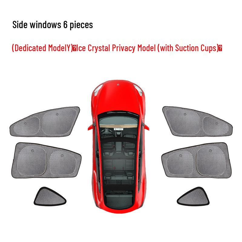 Tesla Model 3/Y Sunshade with Suction Cup - Ice Crystal Opaque Side Window Protection