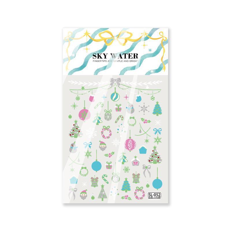 CYANCEA Christmas Snowman & Tree Glitter Nail Art Stickers