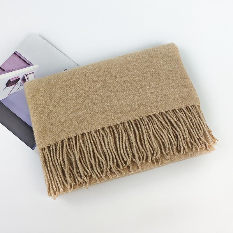 200*70cm Winter Soft Warm Cashmere Scarf Solid Color Shawls Wraps Long Blanket Scarf with Tassels