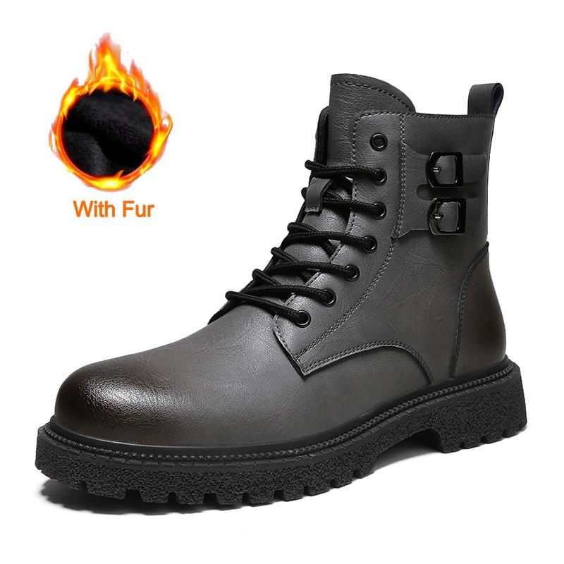 Stivali alla Moda in Vera Pelle da Uomo Stivali da Motociclista Alla Moda Alti Stivali alla Caviglia da Uomo di Alta Qualità Nuovi Scarpe Casual Invernali Calzature Maschili
