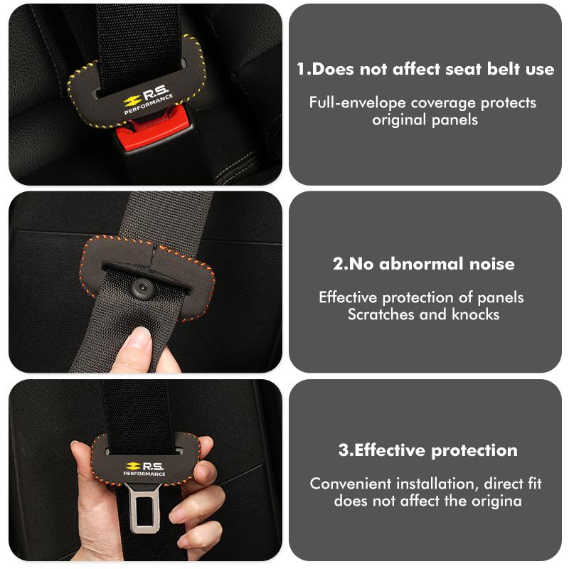 IRHQ6 Car Seat Belt Buckle Clip Suede Wear Resistant Protector Cover For Renault Clio Arkana Captur Twingo Talisman RS Logan Duster