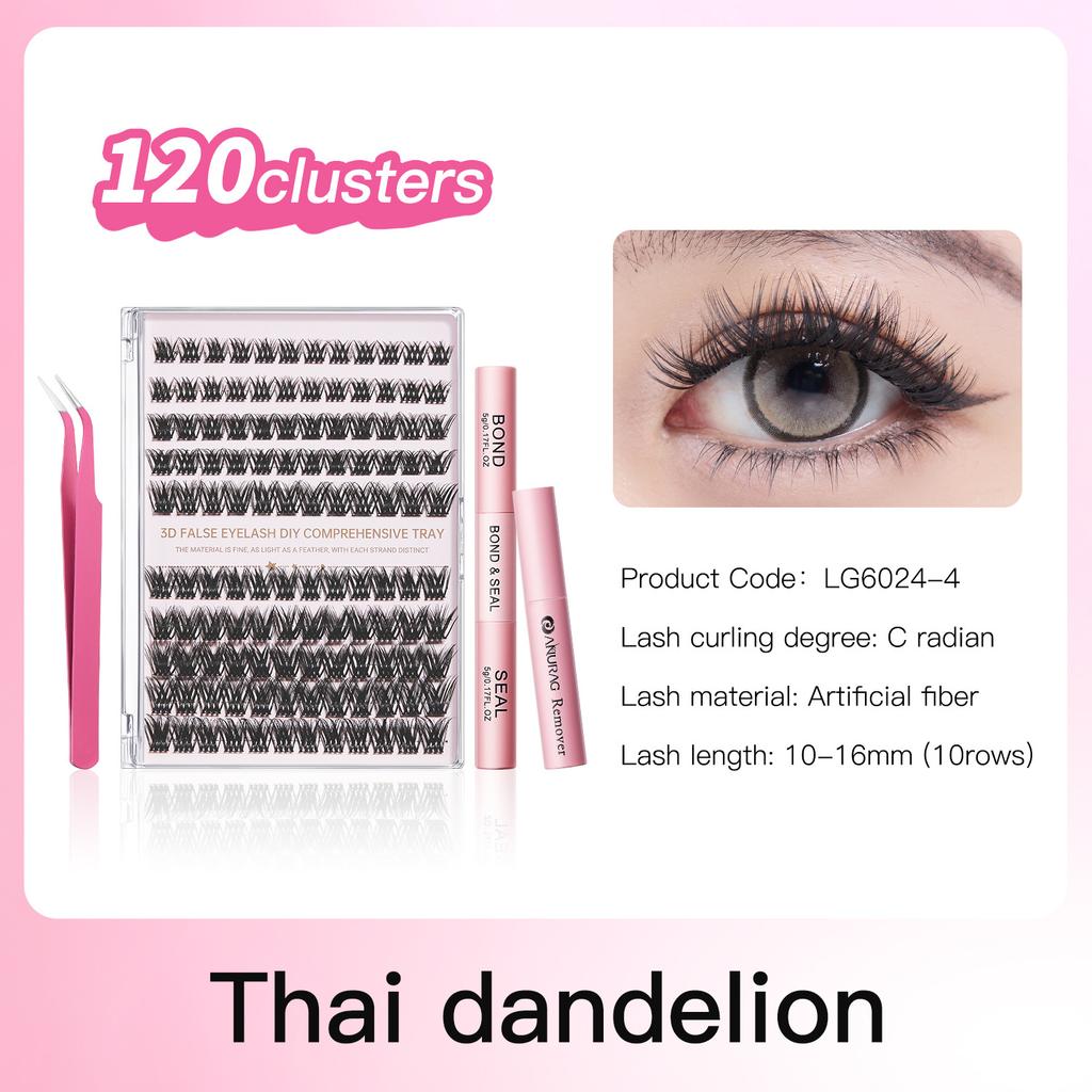 Life Girls 3D Volume False Eyelash Kit – Fluffy & Natural Cluster Lashes, DIY Individual Lash Extensions, Hot Melt Glue Applicator Set