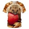 Funny Animal Hedgehog 3D Print T-Shirts Summer Oversized Harajuku Round Neck Short Sleeve Men's T-shirts