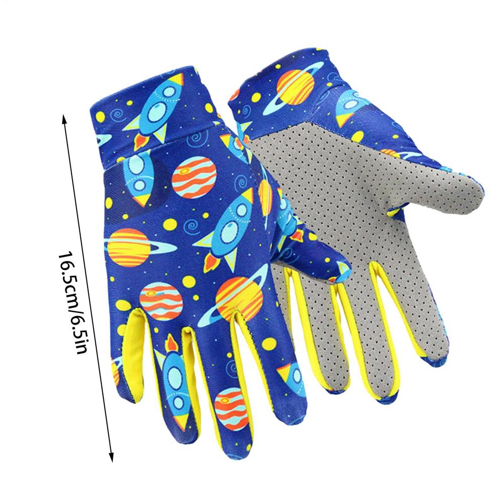 

Summer Gloves Elastic Ice Silk Full Finger Cycling Gloves For Kids Toddler Girl Gloves For Riding Roller Fishing Biking Skating