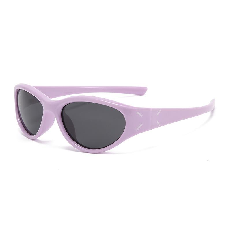 New Cat-eye Childrens Sunglasses UV Protection Silicone Frame Fashion Kids Shades Outdoor Sun Glasses 23089