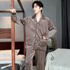 Island Velvet Pajamas Men's Autumn and Winter 1011 New Simple Fashion Cardigan Thickened Warm Winter Loungewear Men's
