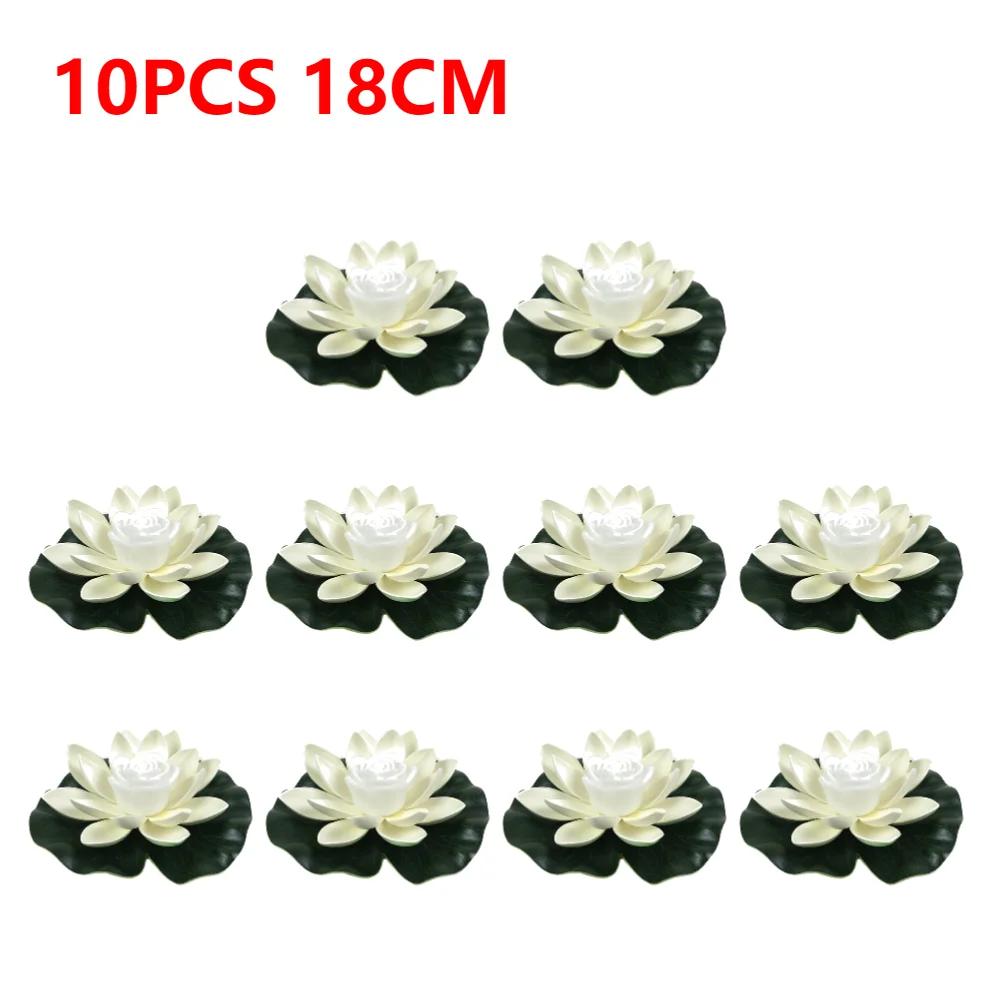 20-1Pcs Energy Saving Solar Powered Lamp Night Light LED 18cm Artifical Floating Lotus Garden Pool Pond Fountain Decoration