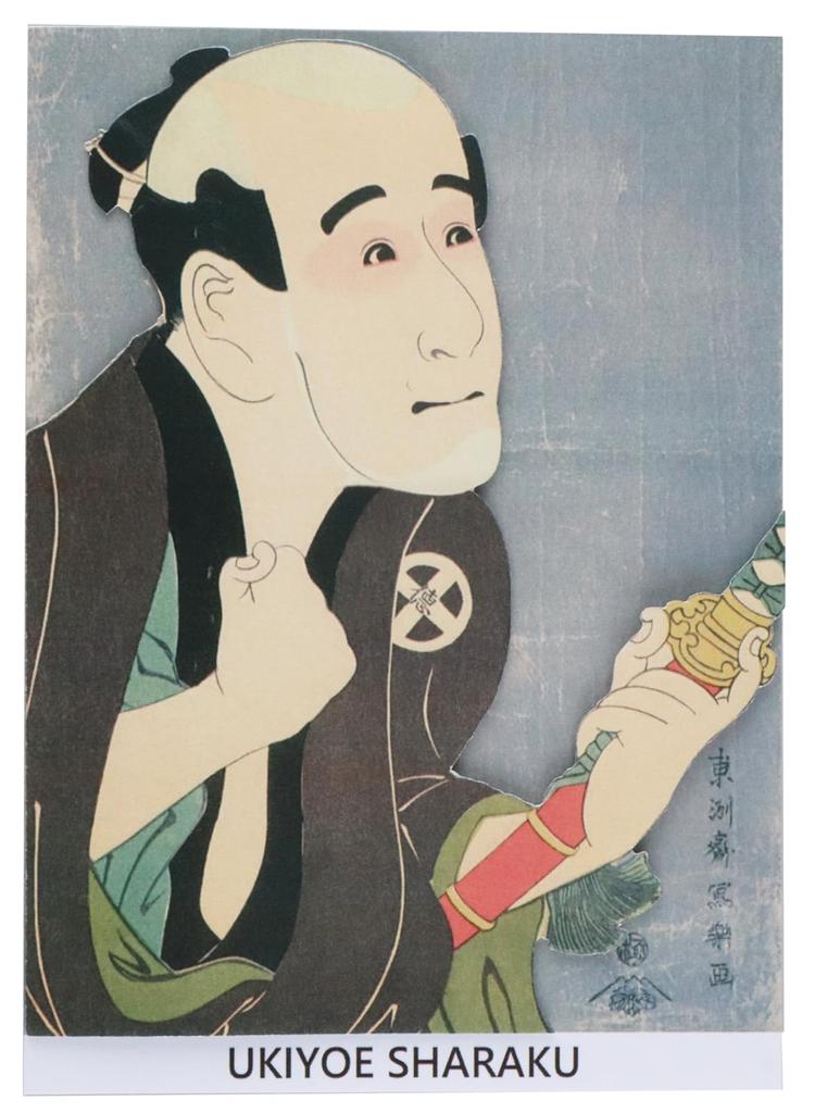 Iyo Engagement Ceremony Center Sticker Wall Ukiyoe Deco Museum Toshusai Sharaku First Generation Otani Yakko Sodesuke 10 X 14 Cm Made In Japan