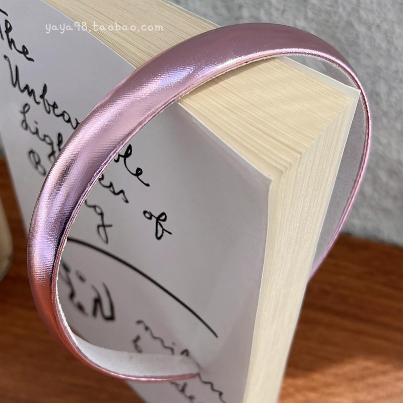 Thin Glossy Silver Color Hairband Pink Hairbands Hair Accessories for Girls and Women Korean Fashion Hiar Ropse Headwear