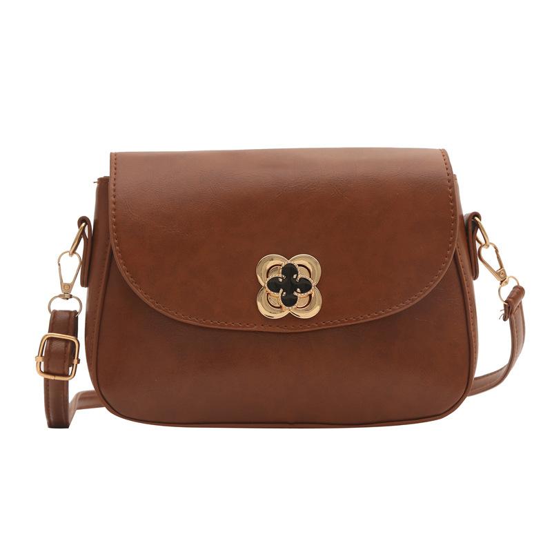Niche Design for Women Fashion Solid Color New Style Retro Fashionable Casual One-shoulder Crossbody Saddle Bag Trendy