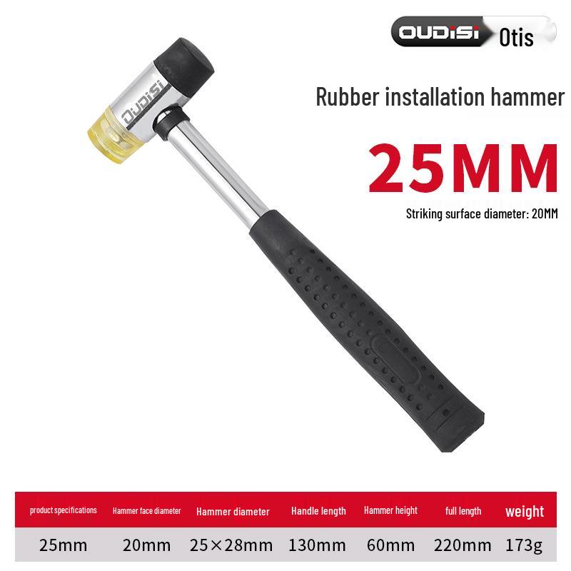 Rubber Hammer for Tile Installation: Multi-Functional Mallet with Large and Small Sizes for Tapping and Dyeing Tasks.