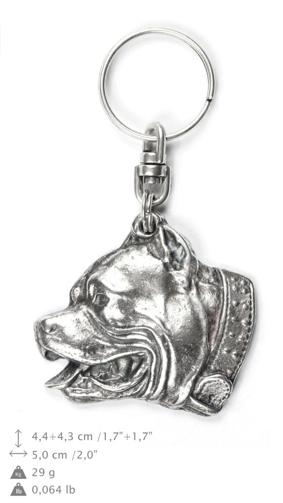 Pit Bull, American Pit Bull Terrier – Silver-plated pendant with a dog in a decorative box, handbag decoration | Art-Dog