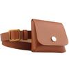 LEX STANDARD Leather Waist with Square Buckle and Detachable BL064 Women's Bag/Pouch Wallet, (5 Camel)