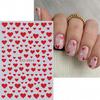 6 Sheets Valentines Day Nail Art Stickers Decals,Adhesive Red Heart Nail Stickers DIY Designs Nail Decorations for Women