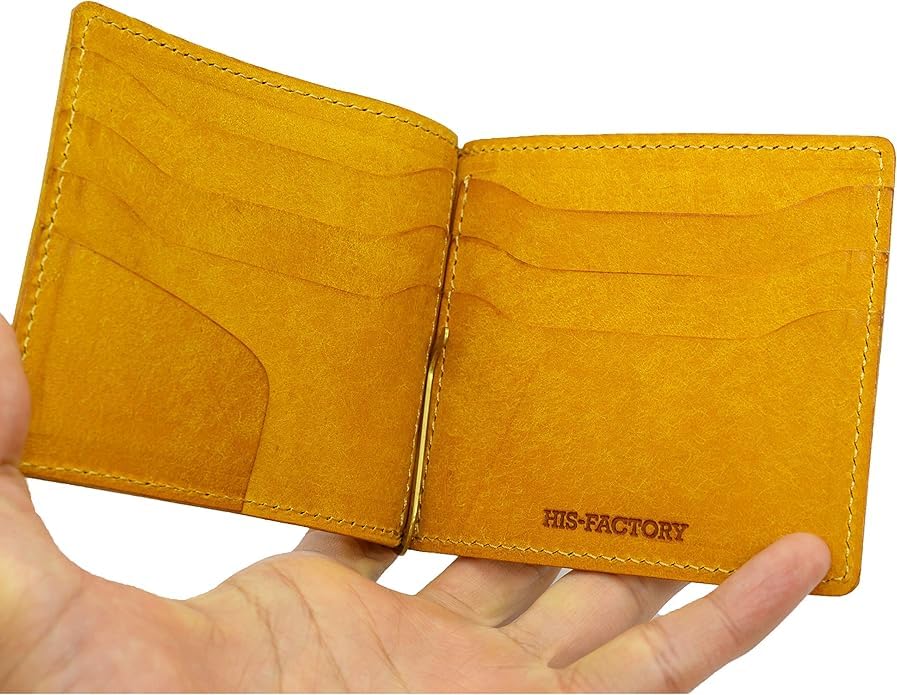 His Factory Pueblo Genuine Leather Money Clip for Men and Women, Handcrafted in Japan (03. Naples)