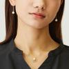 Lala Christie Akoya Pearl Necklace with a Moon 18K Women's Motif, Gold, lp56-0004-yg