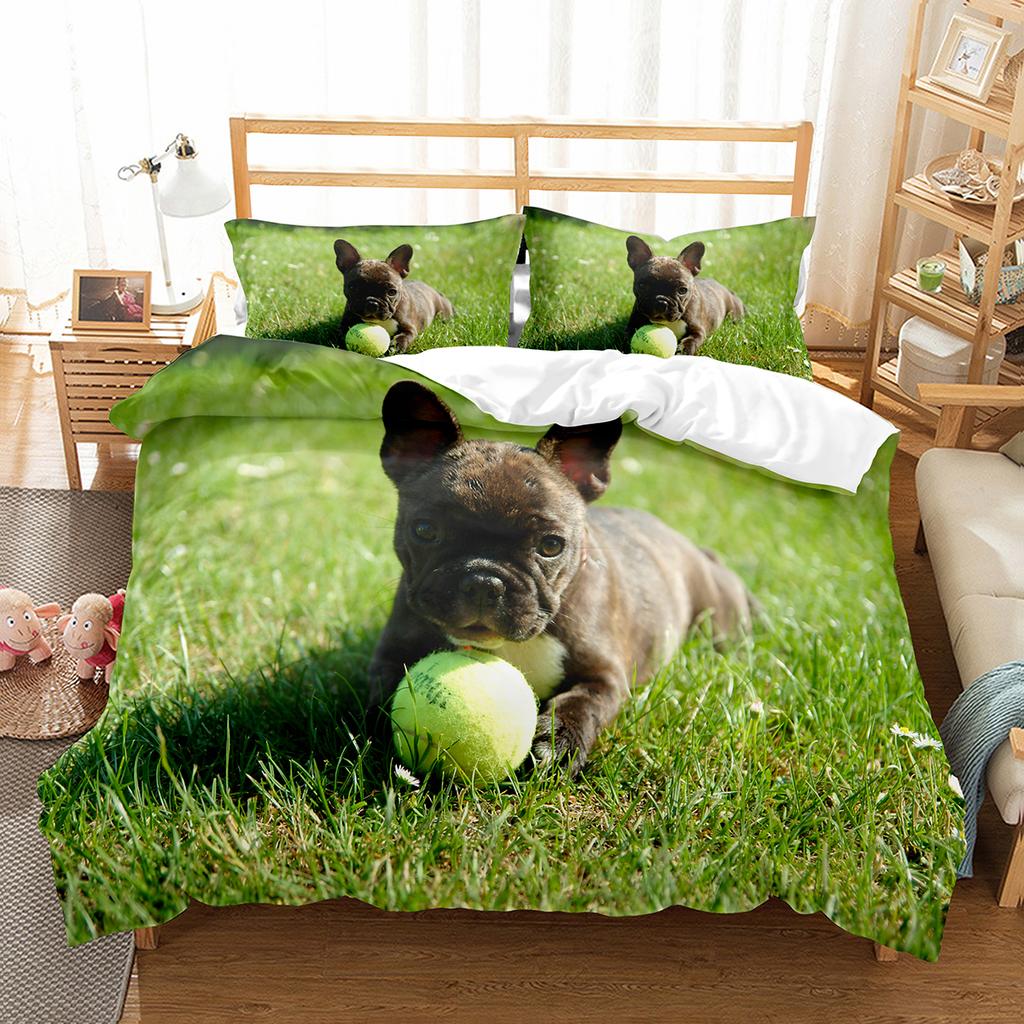 Zestaw poszewek na kołdrę French Bulldog Cute Dog Poliester Poszewka na kołdrę Twin Full Size Dla dzieci nastolatków dorosłych Wystrój sypialni Zestaw pościeli
