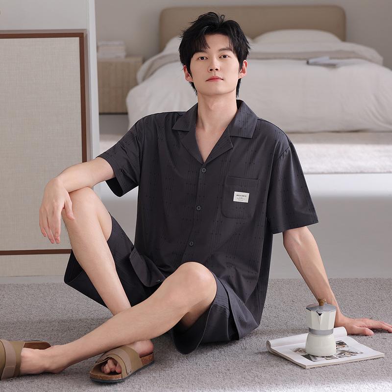 Pajamas Men's Summer Modal Thin Short Sleeve Shorts Summer Cool Homewear Men's Large Size Two-piece Set