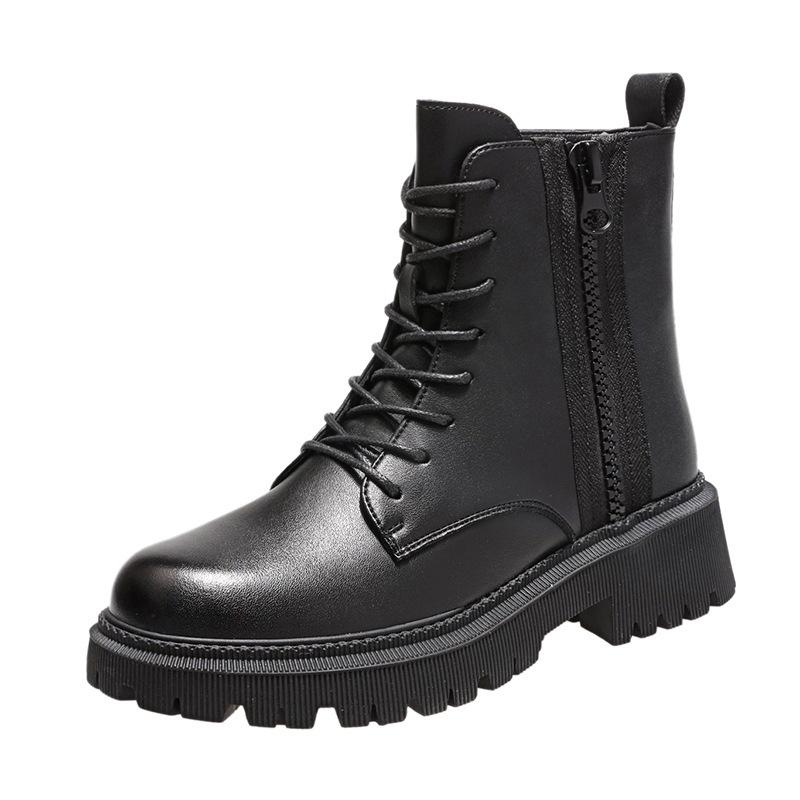 Martin Boots Women's Shoes British Style 2025 New Versatile Platform Non-slip Autumn and Winter Velvet Short Boots Ins Tide