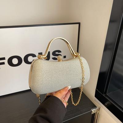 Nischen-Temperament-Box-Tasche 2025 Herbst und Winter Neu Trendige Mode Ketten-Abendtasche Glitzernde Diamanten Damen Schulter-Umhängetasche