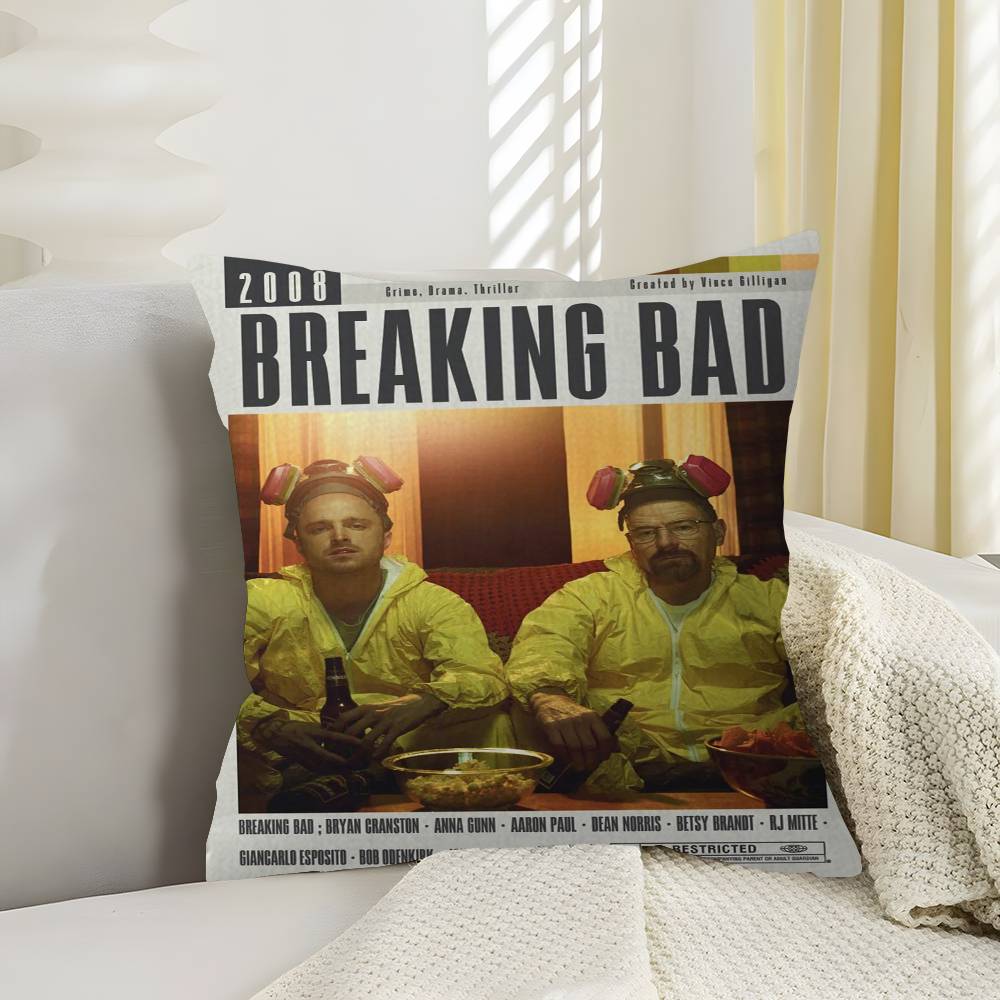 Classic Movie Breaking Bad Pillow Covers Cartoon Sofa Decorative Home Doublesided Printing Short Plush Cute Cushion Cover
