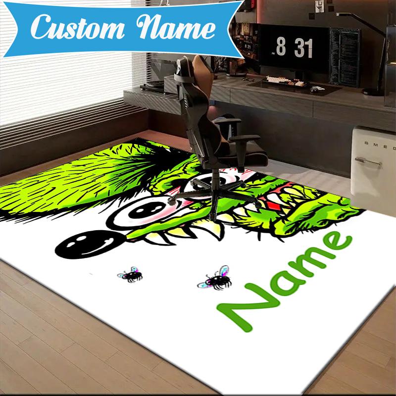 Custom Name Rat Fink Rug Game Carpet, Floor Mat for Bedroom Living Room Entryway Rug, Home Decor Idea Gift for Christmas birthday
