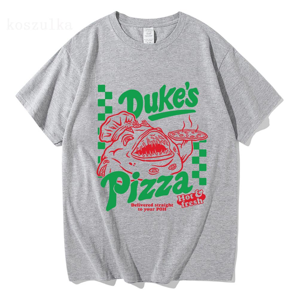 OSRS Duke's Pizza T-shirt Game Old School RuneScape Graphic Tees Cotton O-neck Fashion Female Tshirts Print Merch Casual Women