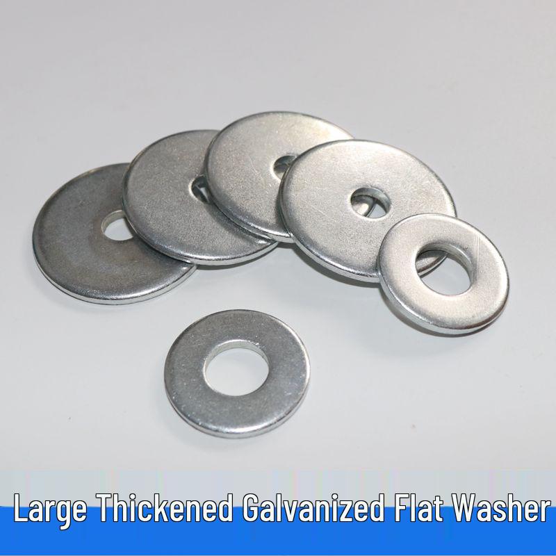 

Thickened Galvanized Oversized Flat Iron Washer Ring 8*18*1.5 [5 lbs ~1000 pcs]