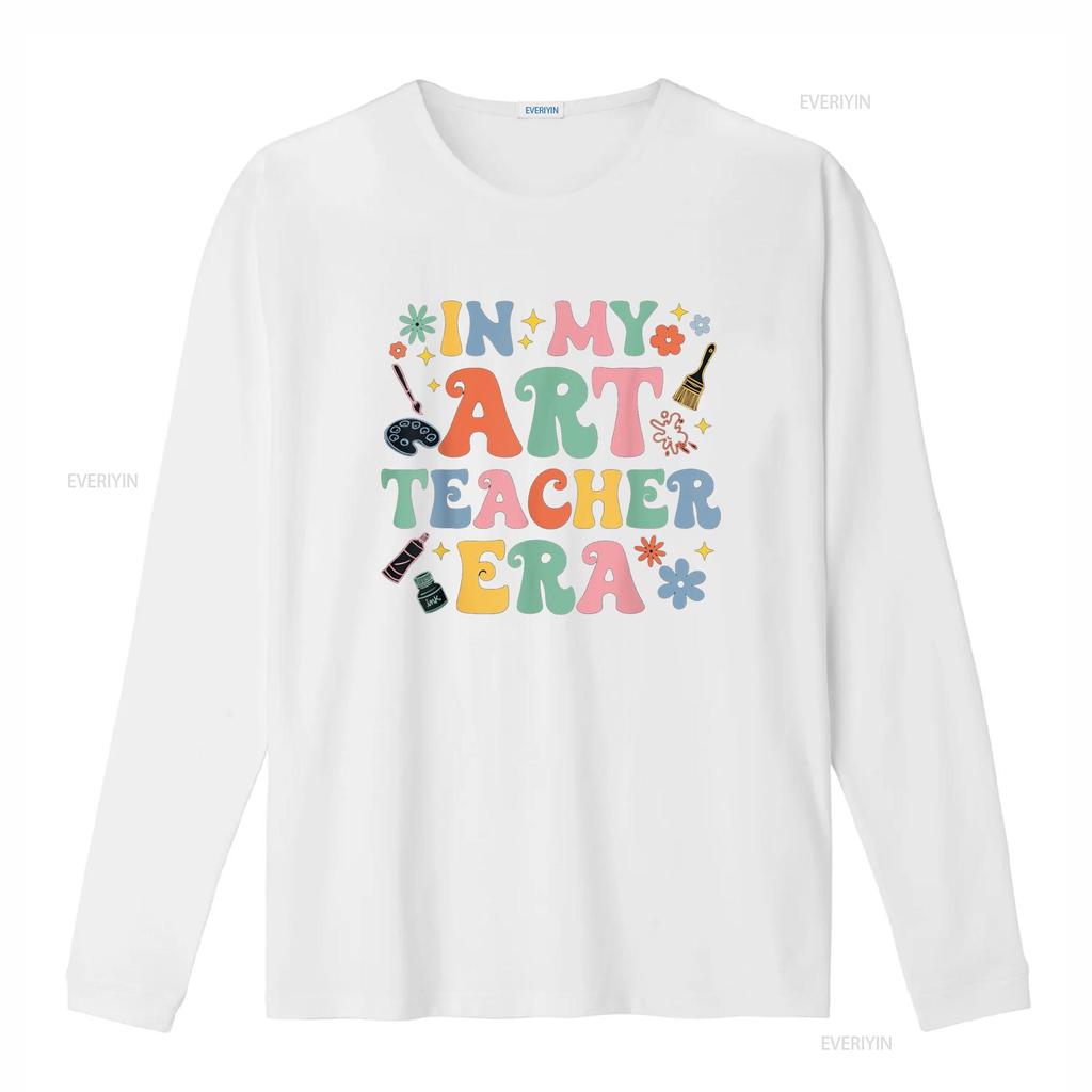 Groovy In My Art Teacher Era Back To School T Shirt Vintage Washed Designer Clothes Comfortable Streetwear Graphic Homme Unisex