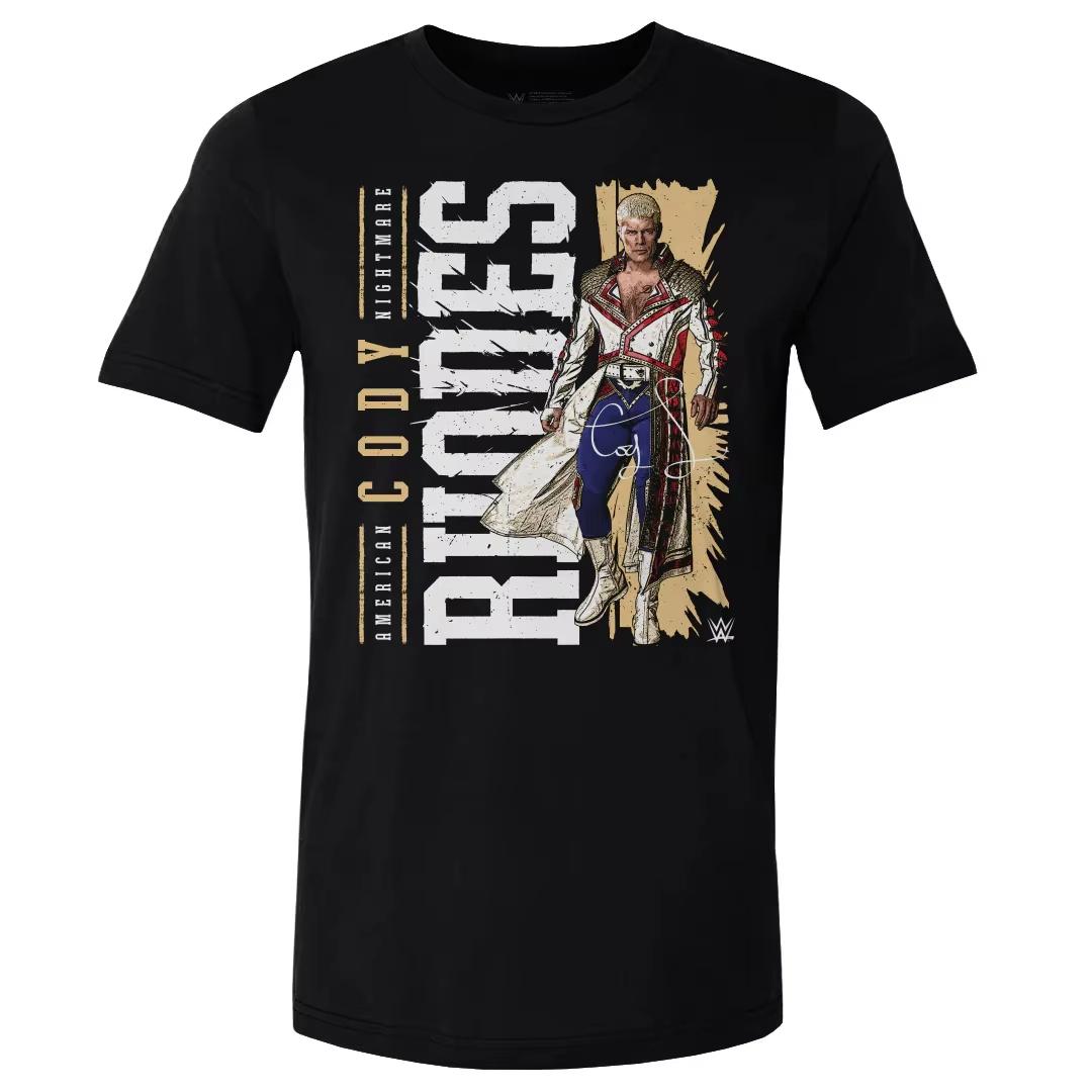 

2025 Summer Men s Black Wrestler Cody Rhodes Cotton T-shirt O-neck Sports and Leisure Large Short Sleeve 4XL