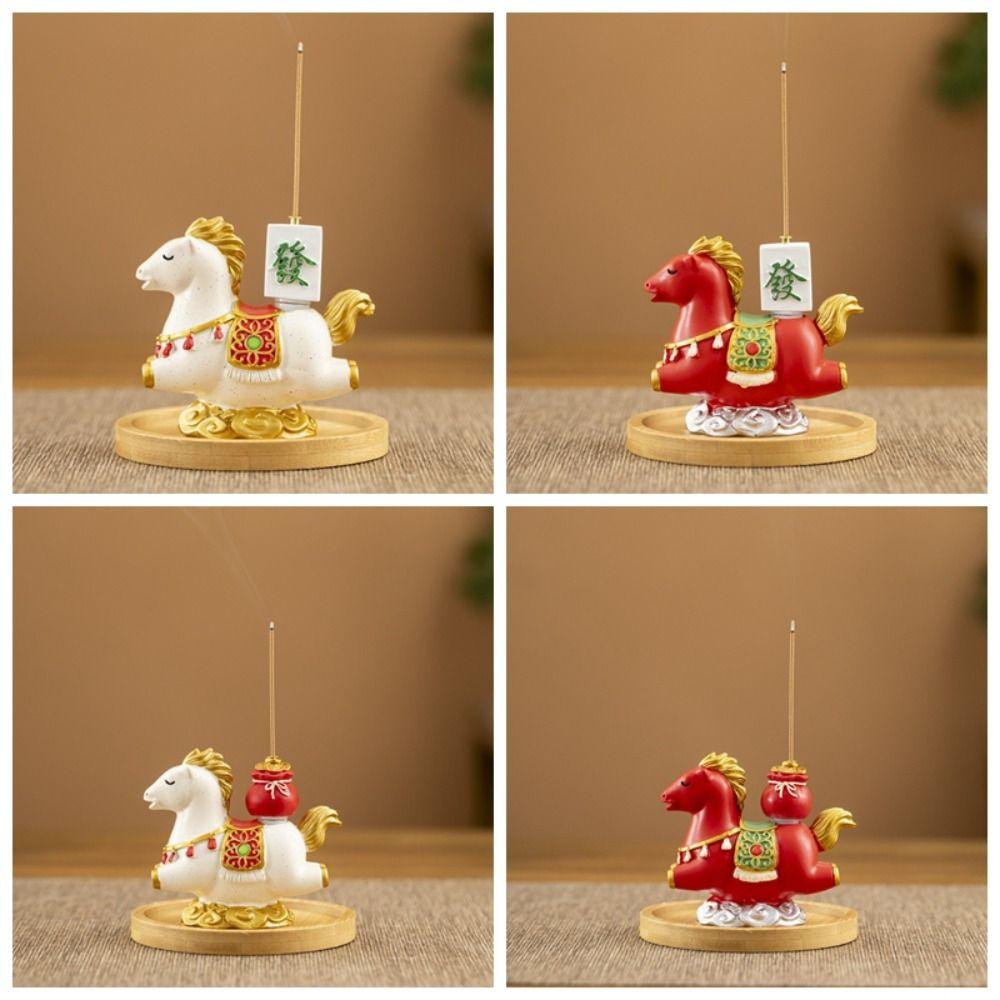 Funny Zodiac Pony Incense Burner Resin Pony Shape Incense Stick Holder 2026 Horse Year New Year Ornamental Cense Holder