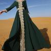 Middle Eastern Muslim Women's Embroidered Robe Loose Casual Long Ethnic Style Dress