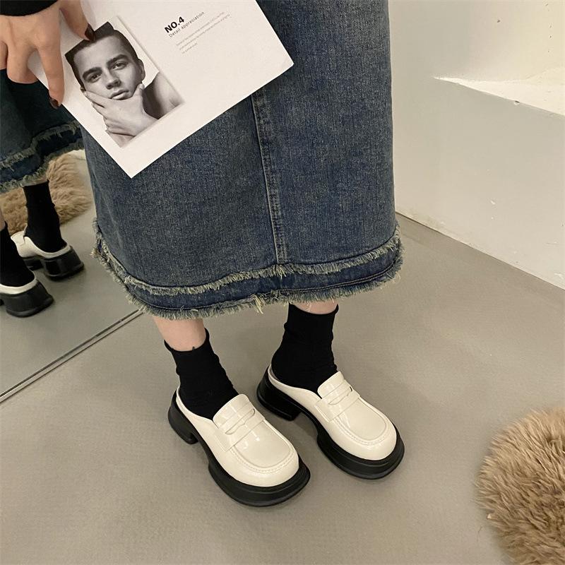 Thick Sole Big Size Mules Women Casual Platform Ladies Summer 2026 New Slippers Female Outside Slides Shoes Vintage Chic Design