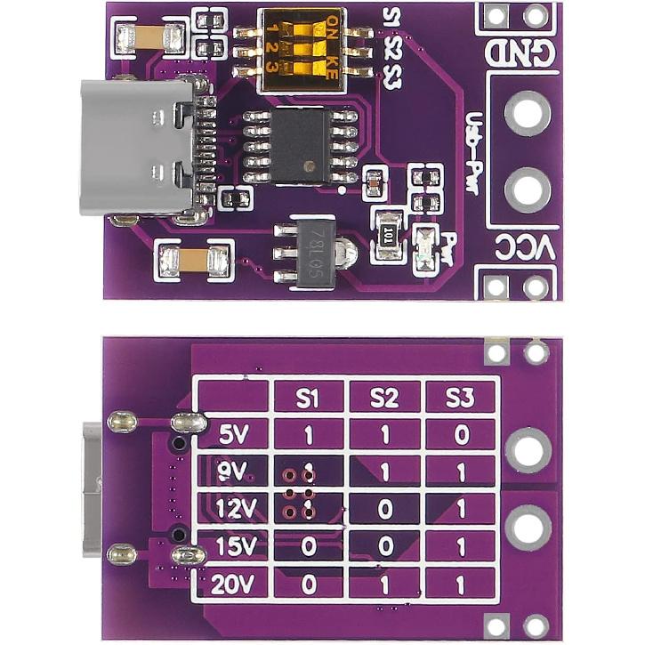 10-Pack Type-C QC AFC PD2.0 PD3.0 to DC Spoof Scam Fast Charge Trigger Polling Detector USB-PD Notebook Power Supply Change Board Module