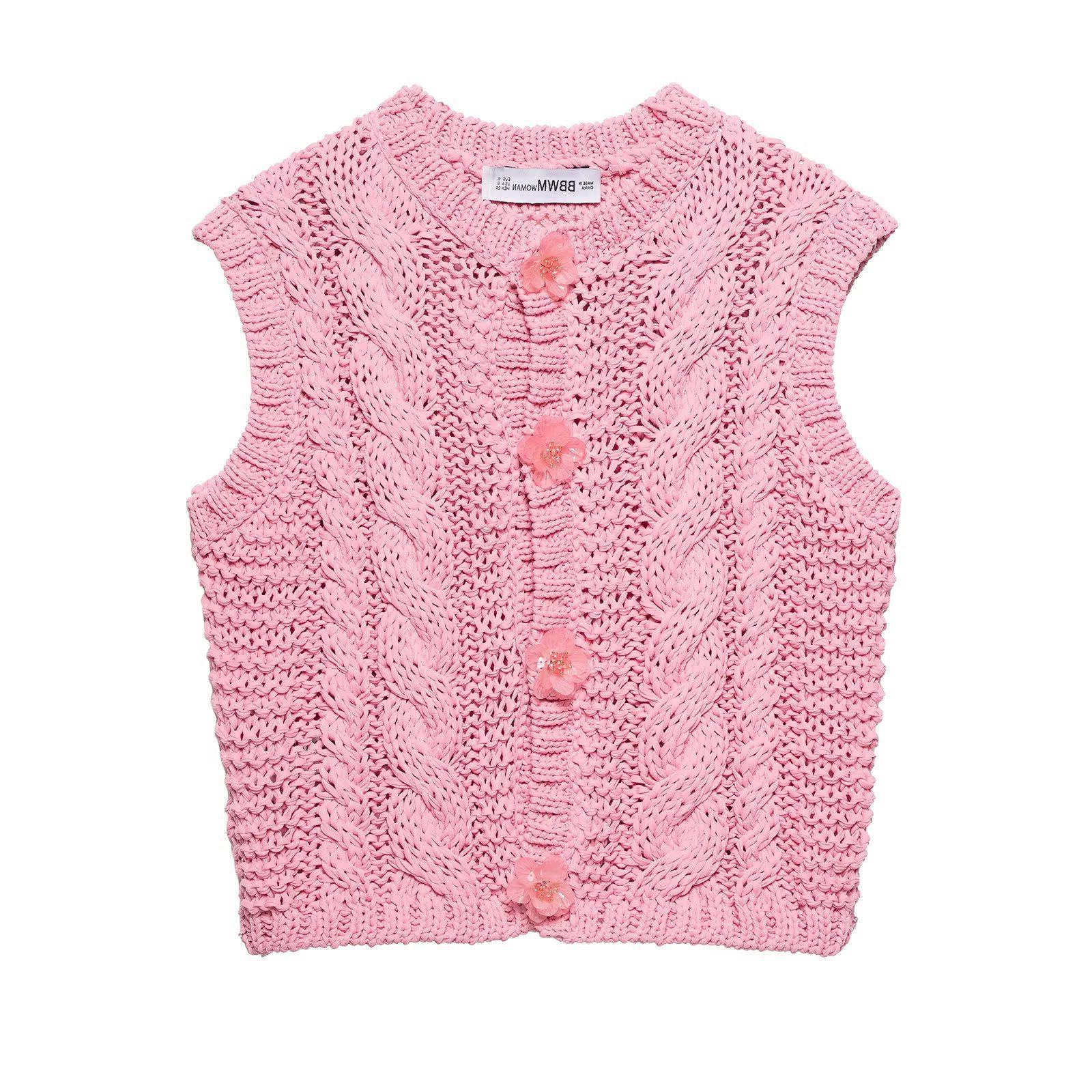 

TAOP&ZA Women s Spring Floral Buttoned Knit Vest Medium