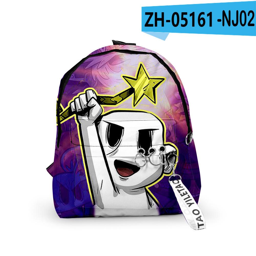 Cartoon Youthful Nobody Saves the World School Bags Notebook Backpacks 3D Print Oxford Waterproof Key Chain Small Travel Bags золотой