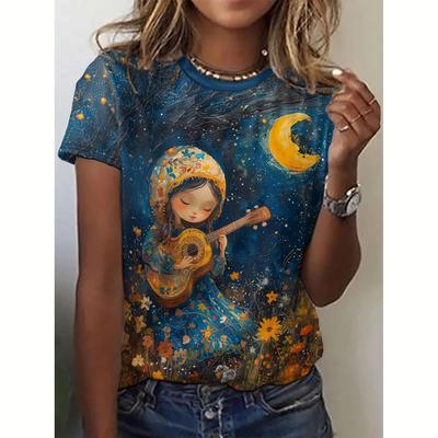 Maglietta Cartoon Da Donna Carina Ragazza Stampa 3d Estiva Manica Corta T-Shirt Da Donna Casual Oversize Abbigliamento Femminile