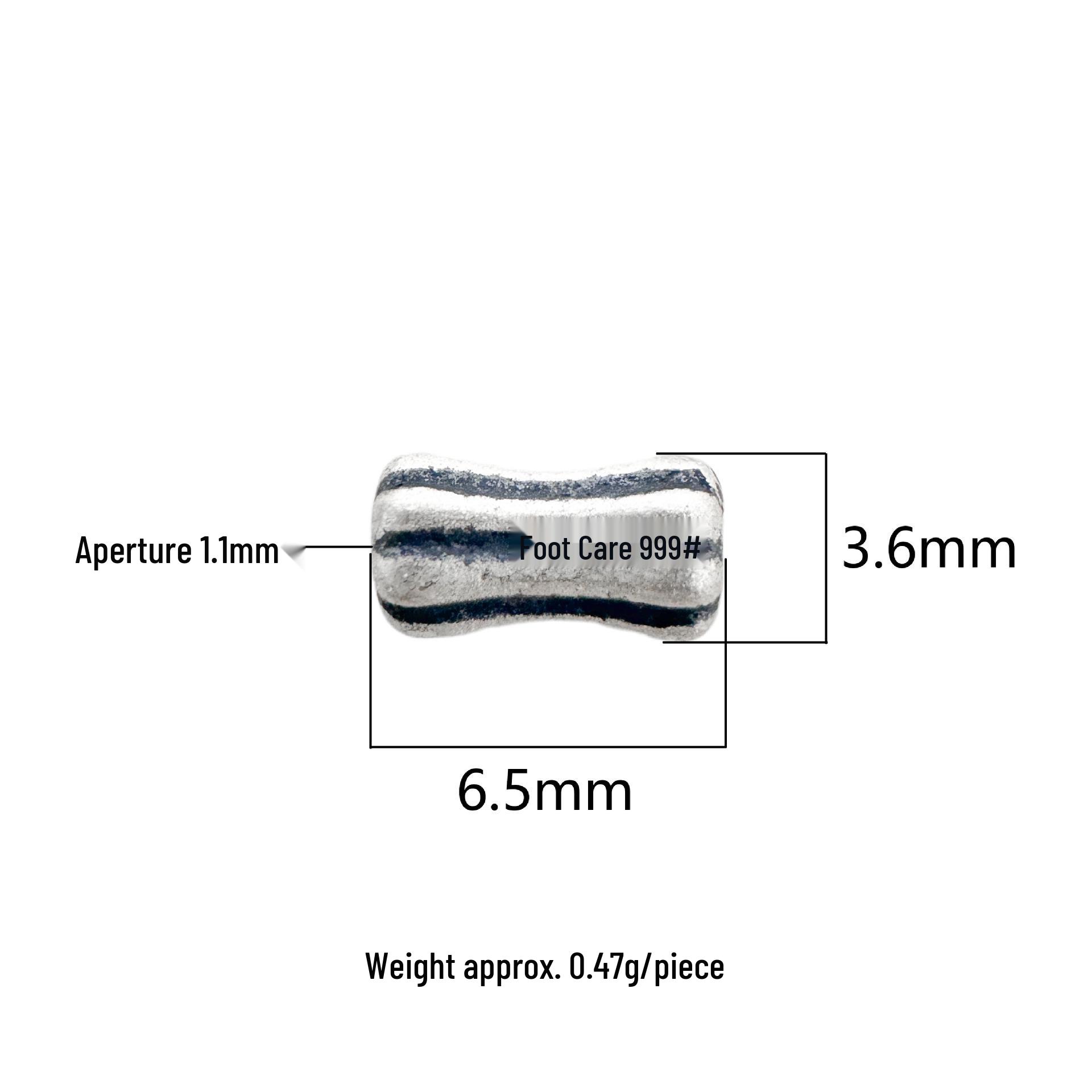 S999 Sterling Silver Slim Barrel Beads: Bamboo Tube Spacer Beads for DIY Bracelets & Necklaces Sterling Silver 999