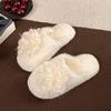 Korean sweet mesh flower flat heel slippers women's autumn wear Internet celebrity one-character soft bottom non-slip cotton slippers women