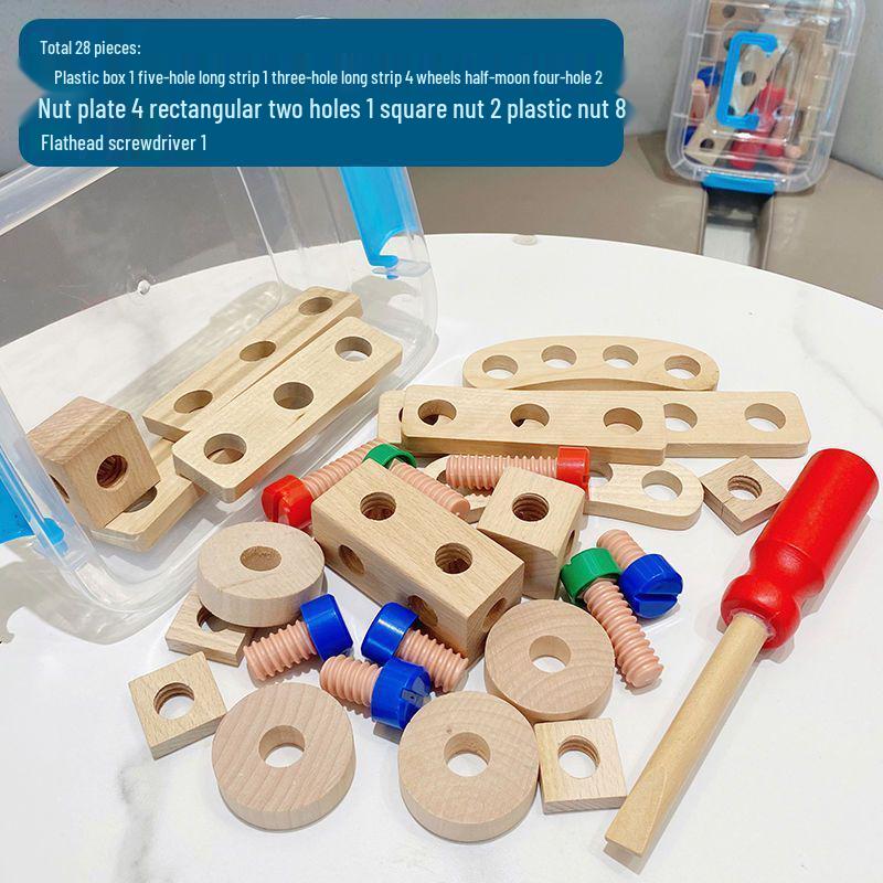 

Набор строительных блоков для раннего развития «Ящик с инструментами» для детей 2-3 лет – Игрушка для разборки с гайками и винтами Standard