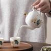 Yangzhi Jade Porcelain Travel Tea Set - Ceramic Kung Fu Teapot with Logo