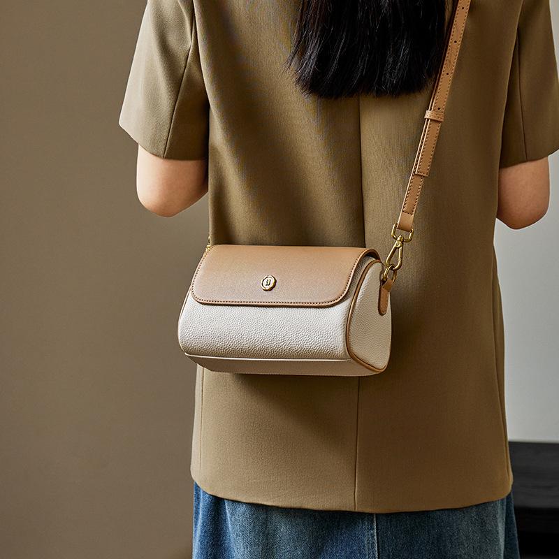 Nalandu Trendy Bags for Women 2025 New Autumn Winter Cylinder Bag Niche Crossbody Bag Genuine Leather Women's Bag