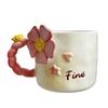 Hand painted Ceramic Cup Flowers Mug High looking Girl Home Office Water Cup Souvenir Birthday Gift