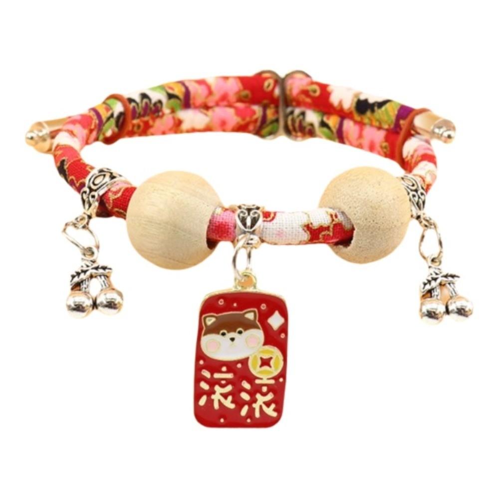 

Wear Resistant Flea&Tick Pet Collar Insect Repellent Camphor Pet Necklace Cute Wood Cat Collar XXS-Dog Pattern