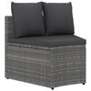 2 Piece Garden Sofa Set with Cushions Poly Rattan Gray