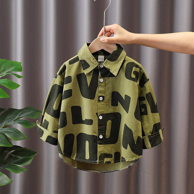 Boys Long Sleeve Shirt Spring Autumn Korean Smart Casual Top