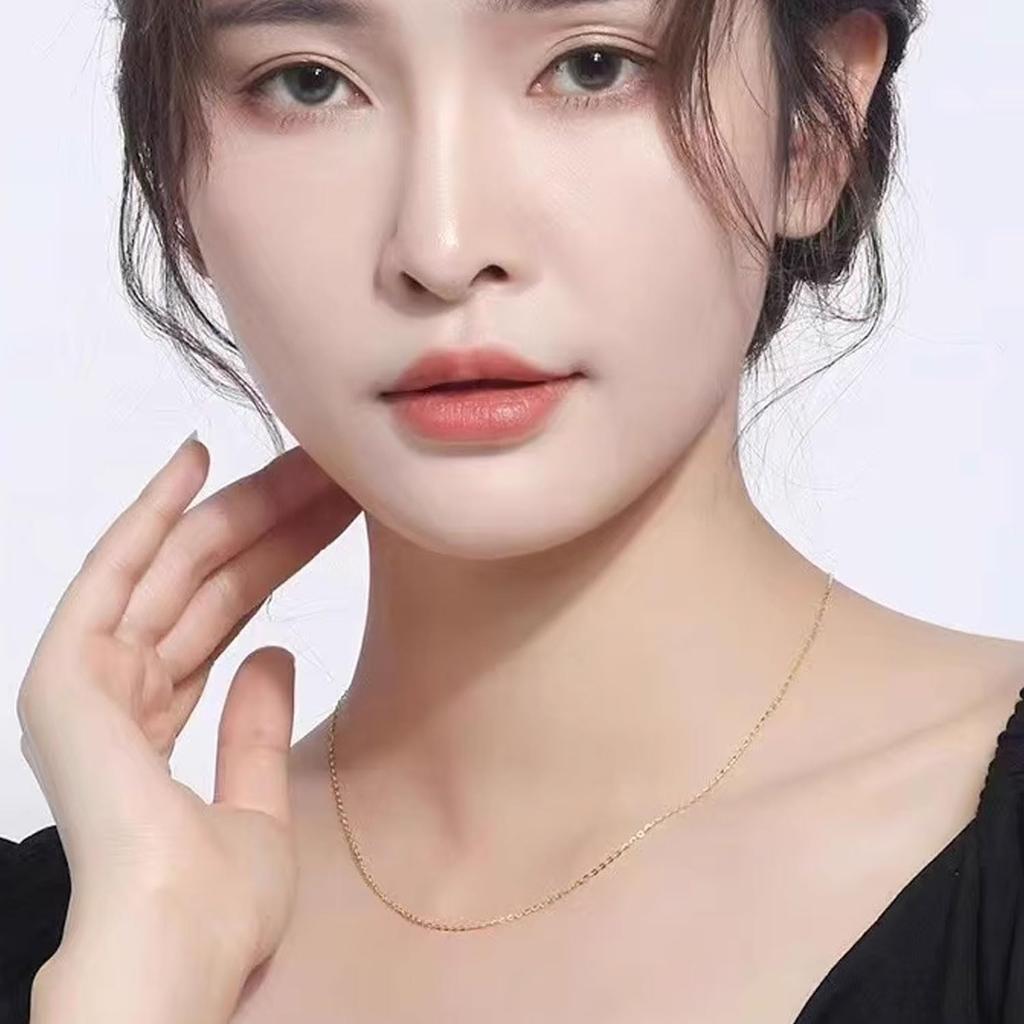 K18 Gold Necklace Chain Yellow Gold 18k Gold Birthday Anniversary Christmas White Day Gift Present Gift Wrapping Included [FANCIME] Women's Men's